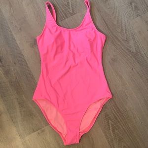 Pink one piece swimsuit medium